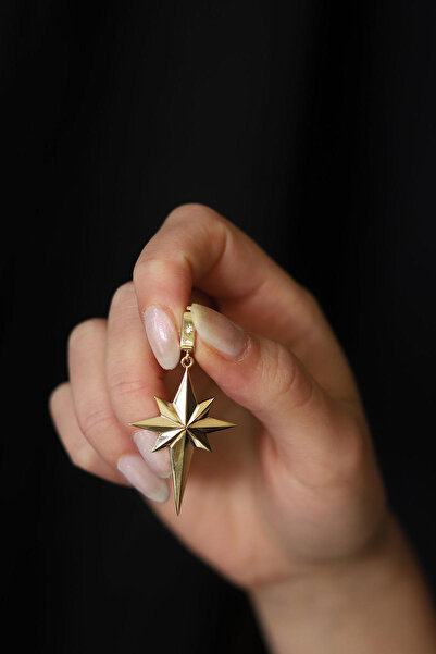 GÜLENLER ALTIN 14 Ayar Altın Minik Taşlı Kutup Yıldızı Charm