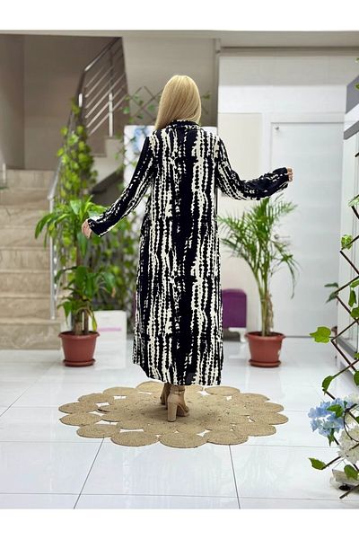 Punta Otantik Sln31111 Cotton Viscose Buttoned Long Selin Dress