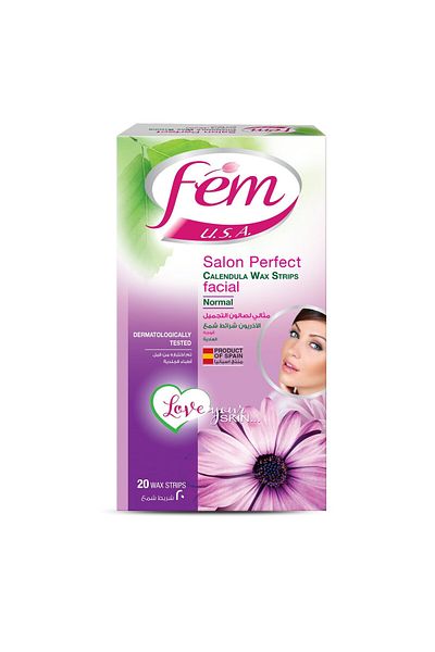 Fem USA Calendula Facial Wax Strips For Normal Skin 20pcs