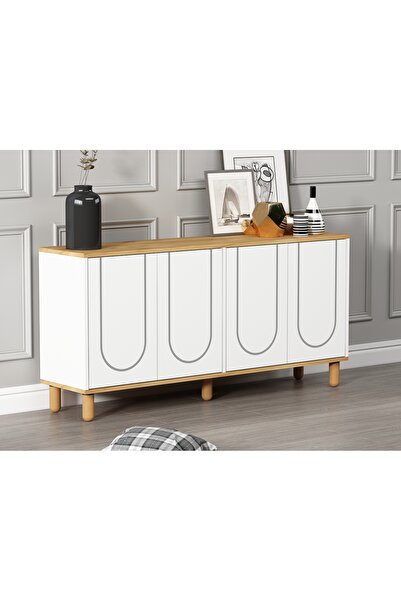 MERT SERT MOBİLYA Elaris Konsol 150cm, Tv Sehpası, Kitaplık, Çok Amaçlı Dolap...