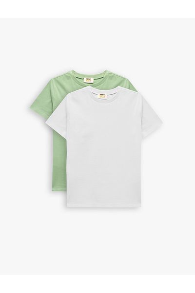 Koton Cotton Short Sleeve Crew Neck Basic T-Shirt Set
