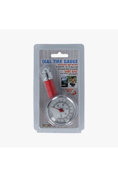 rexa LEDz Dial Tire Gauge Red and Silver