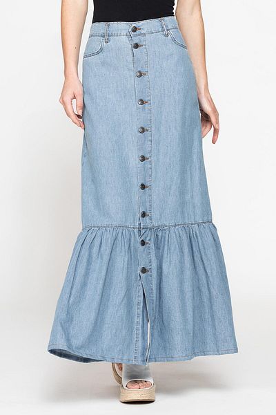 Carrera Jeans FUSTĂ LUNGĂ CU DENIM UȘOR ARRIVAL 7oz