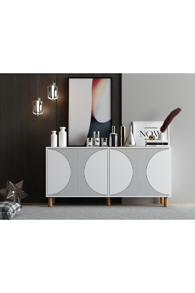 MERT SERT MOBİLYA Arven Konsol 150cm, Tv Sehpası, Kitaplık, Çok Amaçlı Dolap,...