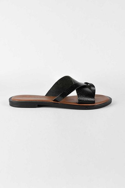 birizmoda Women's Leather Flip Flops Casual Slippers - Black