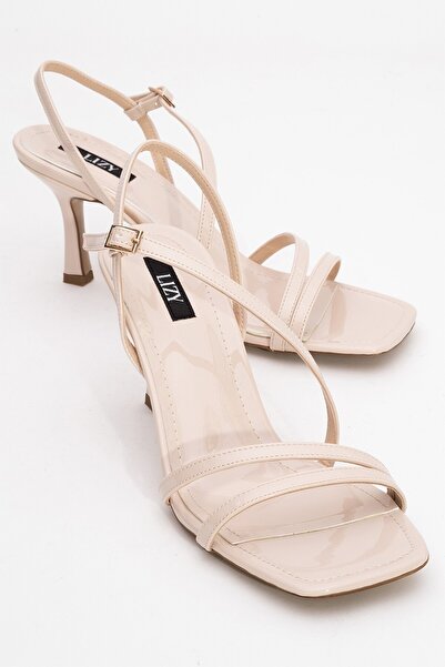 Lizy Shoes Pantofi de damă cu toc înalt, bej, cu benzi multiple