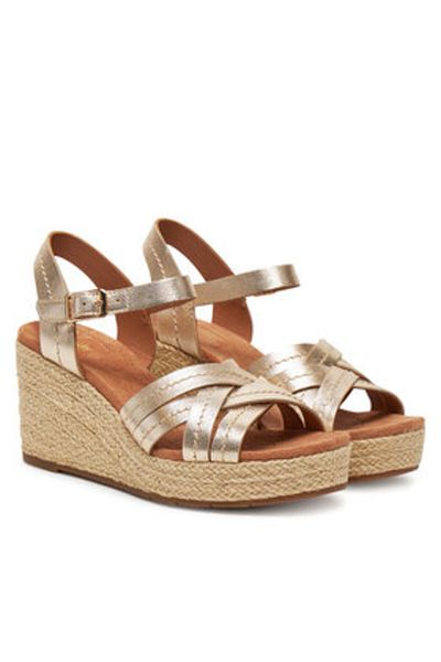 CLARKS Espadrile aurii pentru femei CLARKS-26181463 CHAMPAGNE