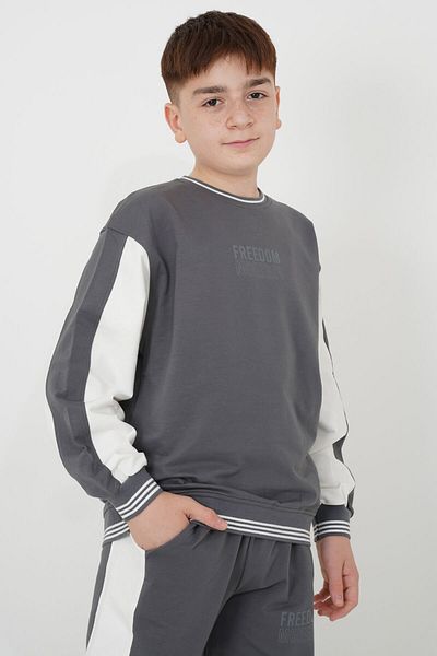 HayKids Σετ αγοριού με ριγέ γιακά ποδηλάτου από ύφασμα δύο κλωστών