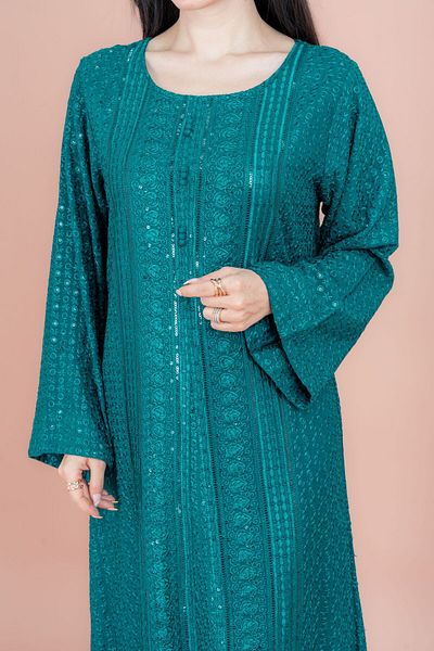 IKKXA Embroidery Sparkling Jalabiya