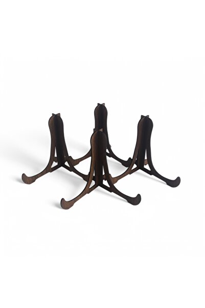 Hedea Tabak ve Süs Levhaları Gerçek Ahşap 4'lü Teşhir Ayağı 16x16 Stand