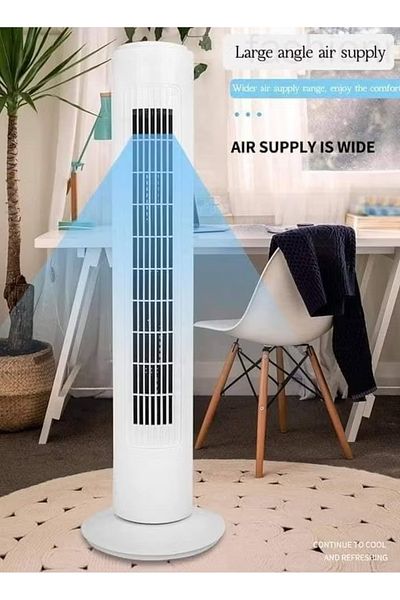 Denx Bladeless Oscillating Tower Fan, Portable Quiet Cooling Fan, Electric Standing Floor Fan DX2537