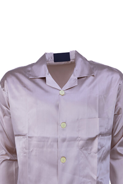 Oppland Set pijamale pentru bărbați Model clasic elegant Model de lounge din țesătură din satin de lux premium Model complet cu buzunare