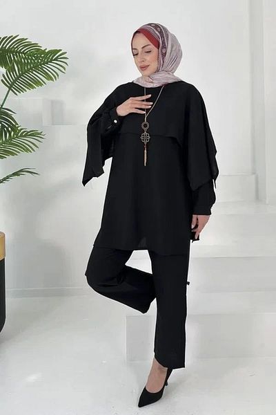 DEFNECE BUTİK Cloak and Necklace Set