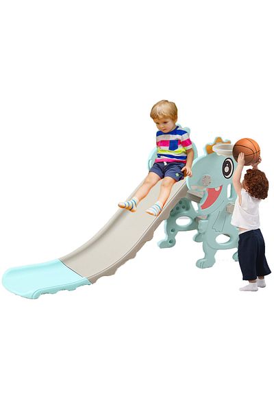 Ma Baby Children's Slide Indoor Household Small Kids Slide for Toddlers Folding Indoor Freestanding Green