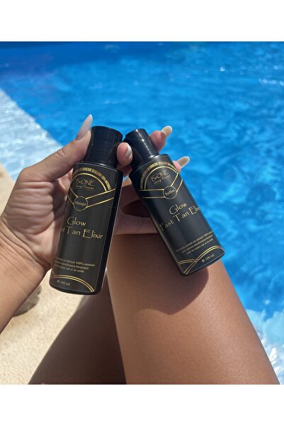 BeOne Cosmetics Glow Fast-Tan Elixir - intensive tanning accelerator, 100% natural, sun or solarium, mango flavor
