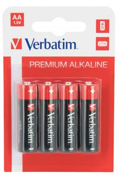 Verbatim Verbatim Alkaline Batteries, AA, 4 pcs.