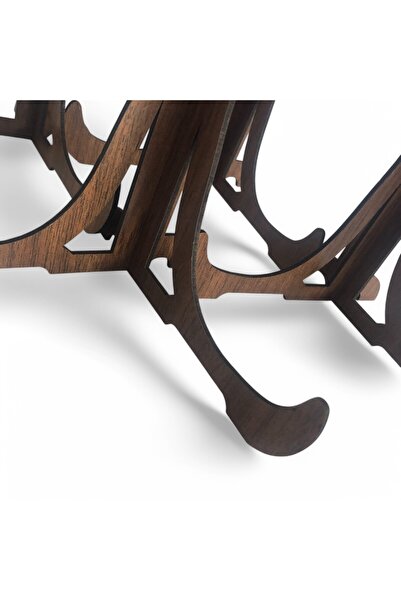 Hedea Tabak ve Süs Levhaları Gerçek Ahşap 4'lü Teşhir Ayağı 16x16 Stand