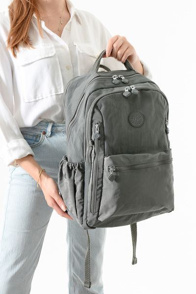 Just Polo Unisex Waterproof Imported Crinkle Fabric School Business and Travel Backpack with Laptop Compartment