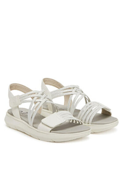 Jana Sandale de damă albe JANA-8-28766-42 191 ALB/ARGENTIU