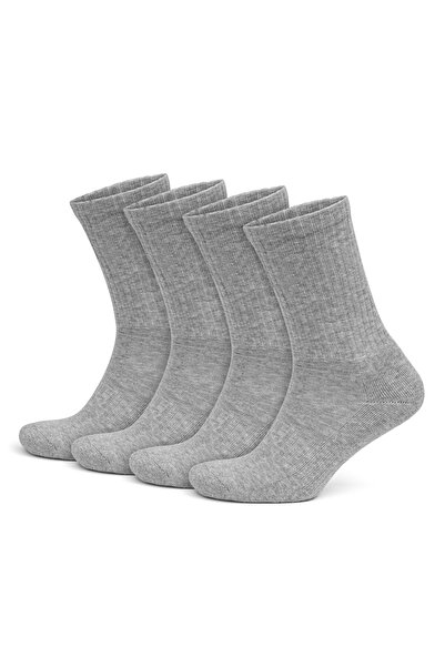 Go With 4’lü Organik Pamuk Taban Altı Havlulu Erkek Kadın Ribana Örgü Dikişşiz Retro Spor Tenis Çorap 3504