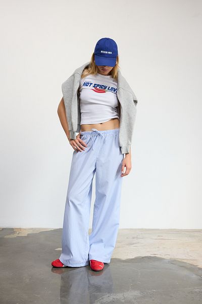 bases. Wide Leg Draped Trousers
