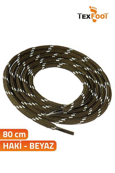 TexFoot Round Polyester Striped Sports Shoe and Boot Laces 80cm