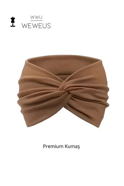 Weweus Γυναικεία κορδέλα μαλλιών Brown Plain Premium