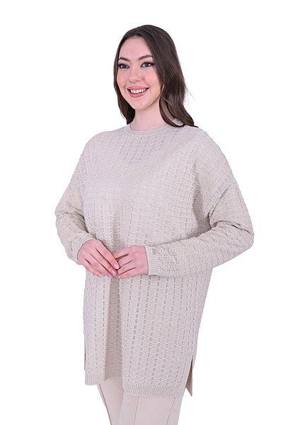 Invee Silvery Ripple Knitwear Tunic CREAM