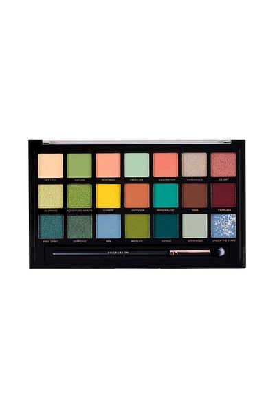 PROFUSION COSMETICS Adventurous, Vegan Eyeshadow Palette 21 Shades and 1 Brush, Profusion Cosmetics, 245 gr