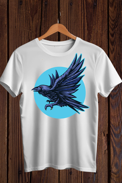 donamod Оверсайз тениска с принт на гарван