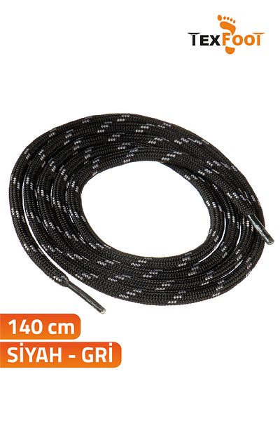 TexFoot Round Polyester Striped Sports Shoe and Boot Laces 140cm