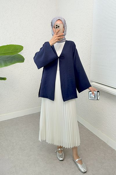 Salih Çelebi Rope Laced Kimono 2297 - Dark Blue