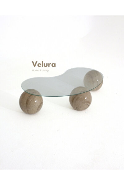 Velura Home & Living Modern Orta Sehpa & Küre Sehpa & Top Sehpa & Şeffaf Fasu...