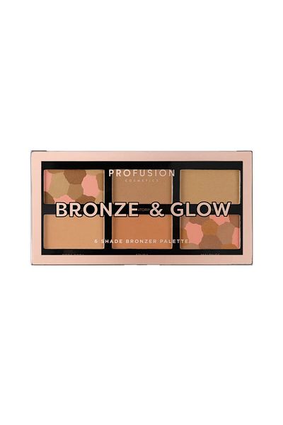 PROFUSION COSMETICS Bronzer & Highlighter Palette, Bronze & Glow, 6 Shades, Profusion Cosmetics, 15.6 g