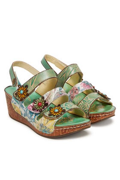 LAURA VITA Sandale damă multicolore LAURA VITA-DINO 32 VERT