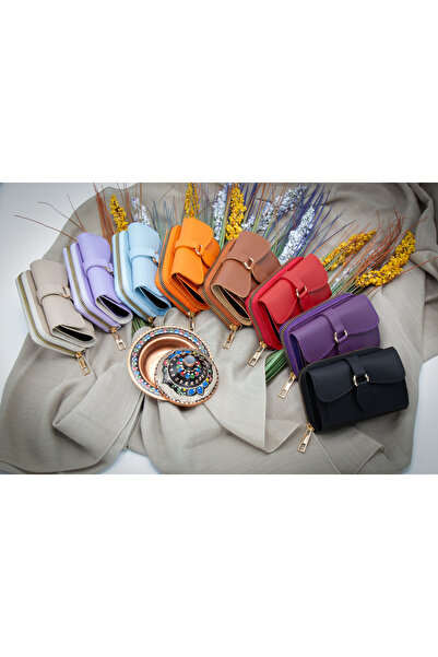 Womancraft Defne Women's Wallet with Zippered Accordion Paper and Coin Compartment