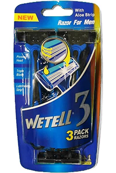 WETELL ماكينة حلاقة Wetell3 للرجال للاستخدام مرة واحدة، 3 شفرات، عبوة من 3 قط...
