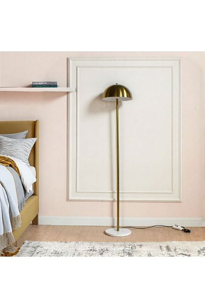 Ebticar Long floor lamp with gold-colored steel cover