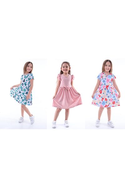 minitrends 3 Pieces 3-Piece Printed Lycra Girl's Dress