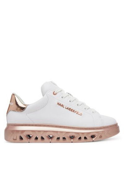 Karl Lagerfeld Women's Sneakers white KARL LAGERFELD-KL64519A 01P WHITE LTHR W/PINK