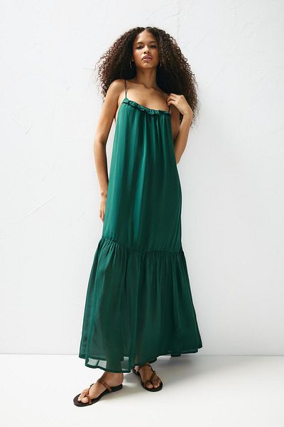 Pull & Bear Midi dress with beaded straps