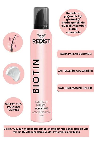 Redist Redist Volume and Thermal Protection Treatment Foam with Biotin 200 ml
