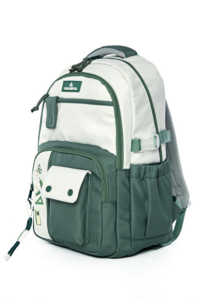Colorful Carlos Backpack Khaki - School Bag with Laptop Compartment Elementary School - Middle School - High School