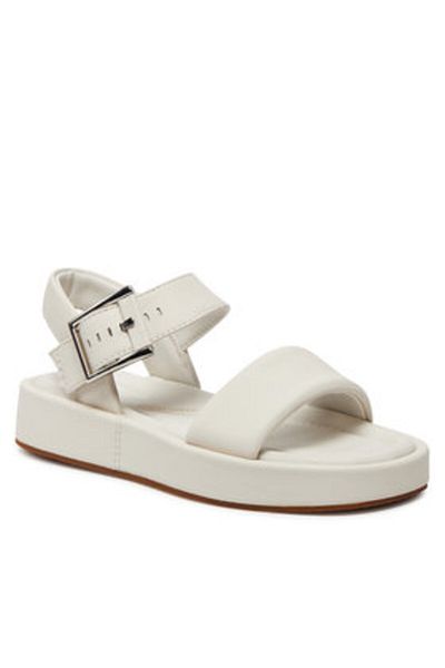 CLARKS Sandale damă albe CLARKS-ALDA STRAP OFF WHITE LEA 26176258