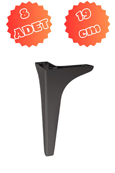 MİSLİNE MODA 19 CM MAT SİYAH (8 ADET) Mobilya Ayağı ,Kanepe Ayağı, Koltuk Ayağı, Ünite Ayağı, Konsol Ayağı