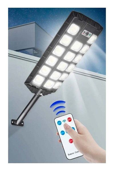 SOLAR ONE مصابيح الشوارع الشمسية 442 LED فائقة السطوع تعمل بالطاقة الشمسية LED مصباح شارع خارجي