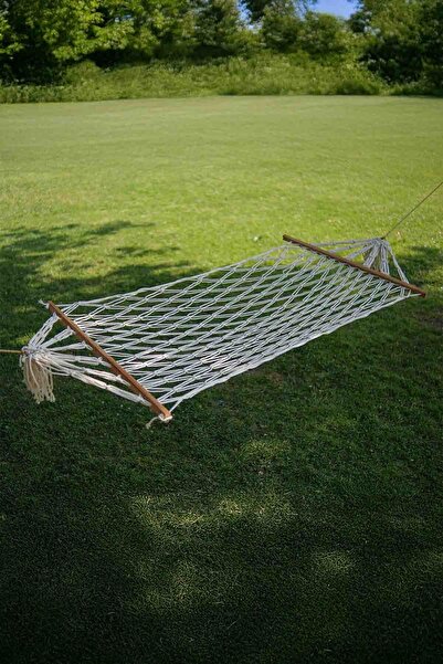 Genel Markalar Tek Kişilik Pamuk İpli Çift Sarım Çift Örgülü Hamak