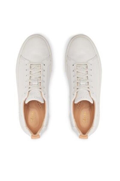 CLARKS Clarks Teniși pentru femei albi CLARKS-HOLLYHOCK WALK OFF WHITE LEA 26176308