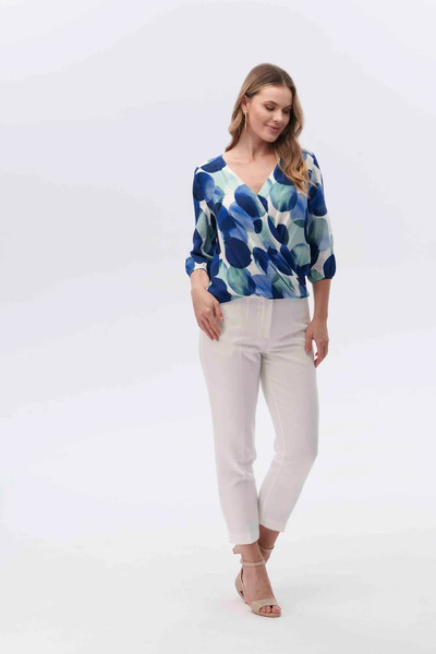 CNL Collection Bluză Canel Minimalist cu decolteu în V cu mâneci 3/4 pentru f...