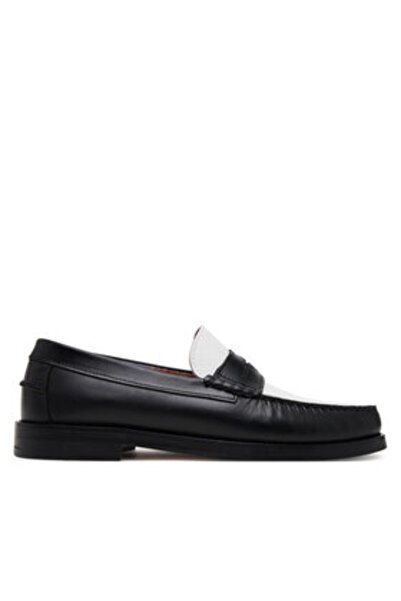 NAKED WOLFE Mocasini bărbătești negri NAKED WOLFE-RIVIERA PIELE NEGră/Albă SNUFF LEATHER